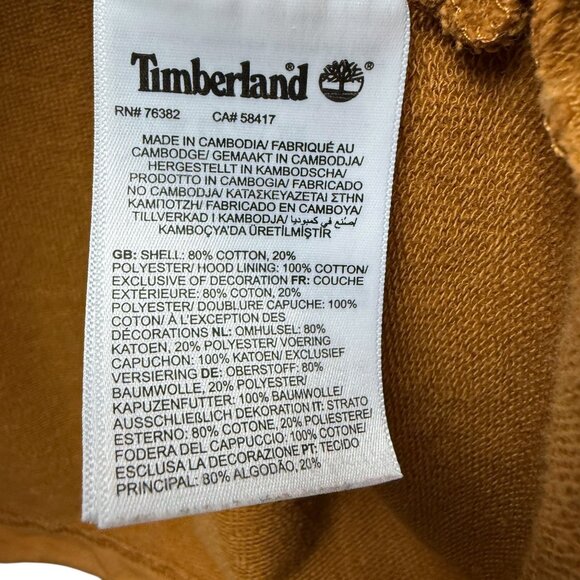Timberland Mens Pullover Jacket Size Large Hooded Sweatshirt 1/4 Zip Pockets - Picture 12 of 13